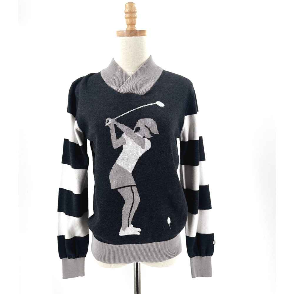 Daily Sports Sweden Womens Golfer Sweater Small Novelty Preppy‎ Sporty Pull-Over